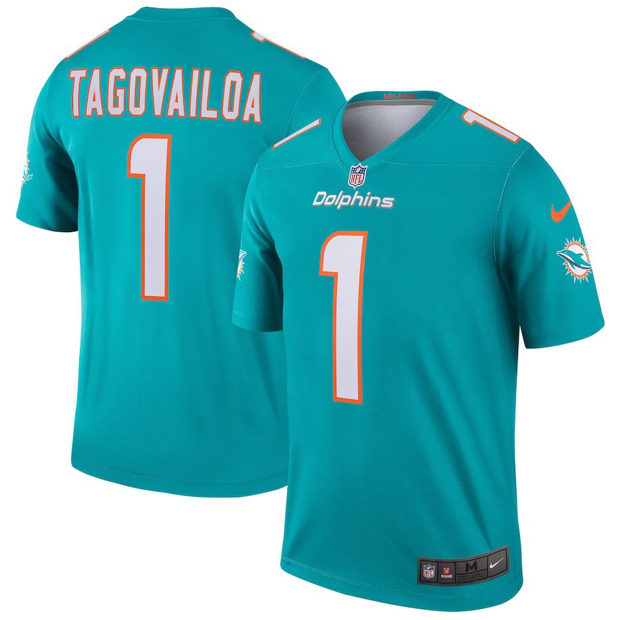 Men Miami Dolphins #1 Tua Tagovailoa Nike Green Legend NFL Jersey